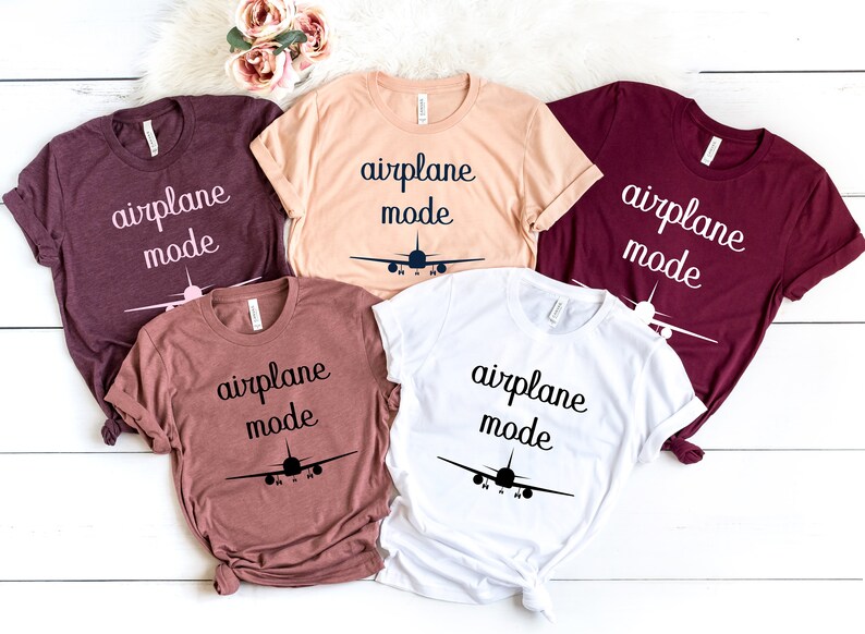 Airplane Mode 2, Travel T-Shirt, Fun Shirts, Tshirts, Family Shirts, Fun Tees, Tshirts for Women, Tshirts for Men bild 1