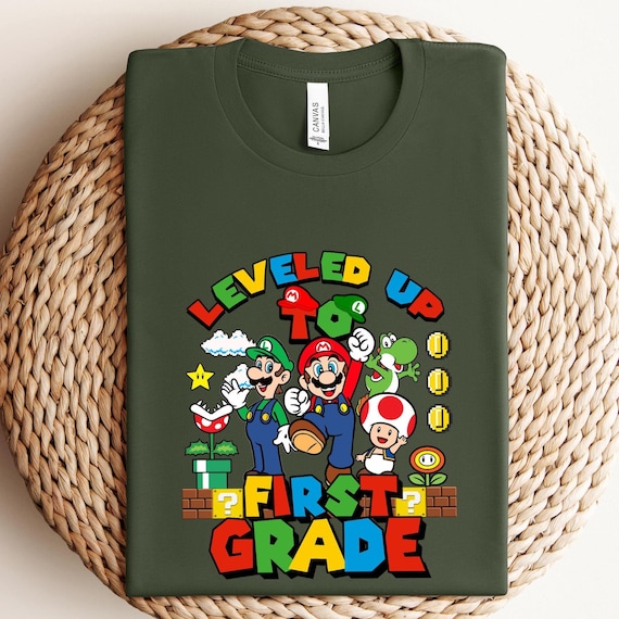 Leveled Up First Grade Shirt, First Day of School Shirt, Back To School Shirt, 1st Grade Student Shirt, First Grade, First Grade Boy Shirt