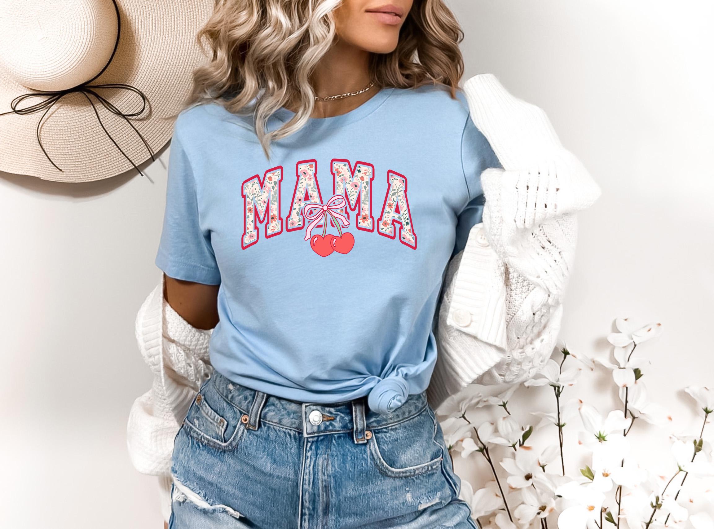 Cherry Mama Shirt, Cute Mom Shirt, Coquette Mom Shirt, Floral Mama