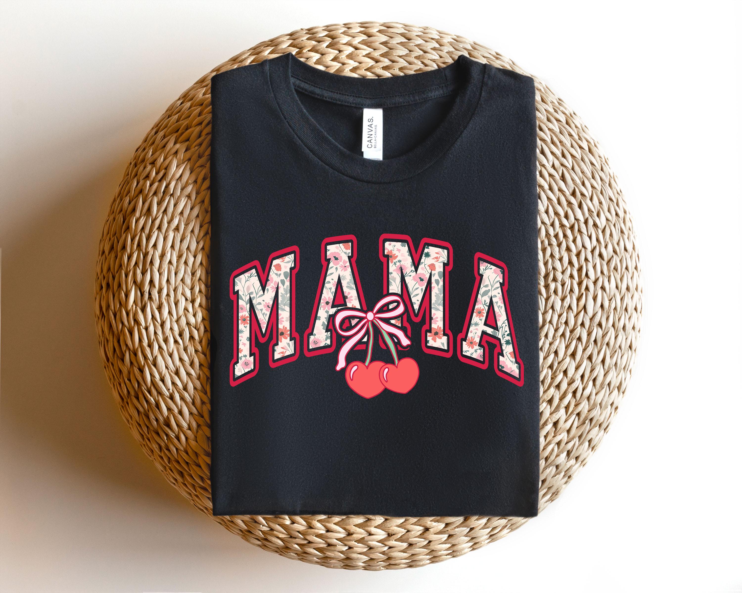 Cherry Mama Shirt, Cute Mom Shirt, Coquette Mom Shirt, Floral Mama