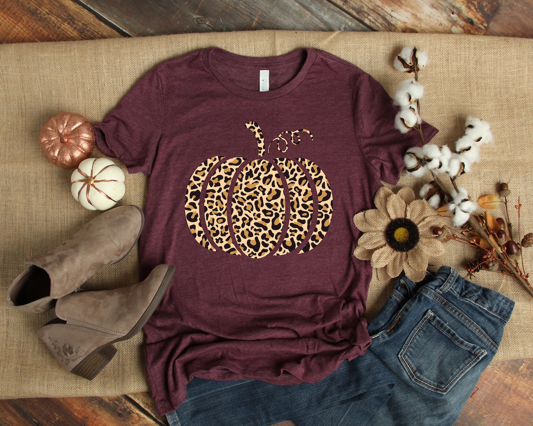 Leopard Pumpkin Shirt Cheetah Pumpkin Shirtthanksgiving - Etsy