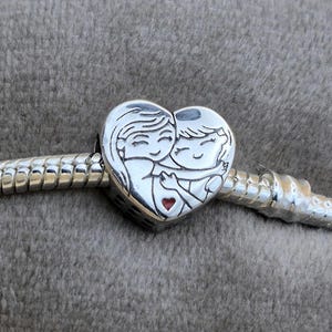 Sister Heart Silver Charm gift for sister Fits any classic bracelets s925 Silver Charm Sister in my heart Sister gift Sister Charm