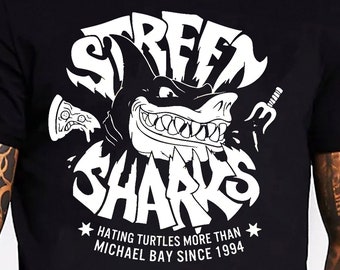 Sharks Hate Turtles Tshirt American Superhero Animated Crime Fighting Series Gift Novelty Graphic Tee