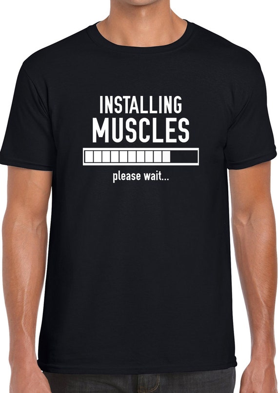 Installing muscles t-shirt