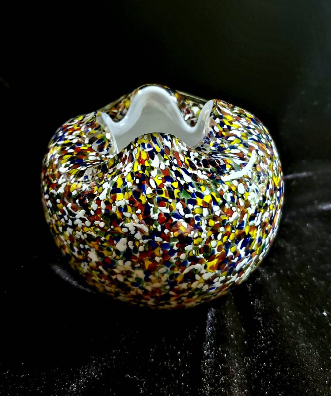 Midcentury Modern Confetti Glass Bowl Etsy