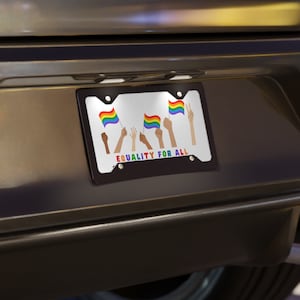 Vanity Plate, Gelijkheid voor iedereen, Pride Month, Gay Pride, Diversiteit, Auto-accessoire, Auto-onderdelen, Trots om te zijn, Regenboogvlag,