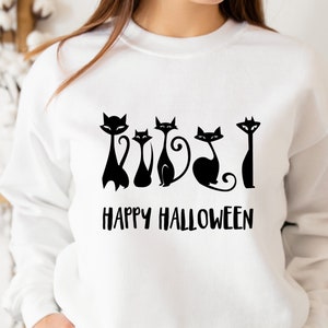 Halloween Sweatshirt,Black Cat Halloween Sweatshirt,Black Cats,Scary Cat shirt,Cat Lovers Shirt,Unisex Heavy Blend Crewneck Sweatshirt