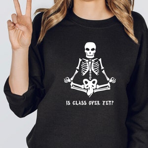 Skeleton Sweatshirt,Halloween, Yoga Namaste, Yoga gift, funny Yoga Sweatshirt ,Dancing Skeletons Unisex Heavy Blend Crewneck Sweatshirt