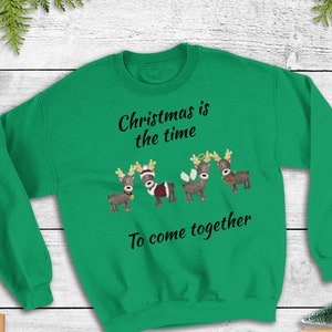 Cute reindeer sweatshirt, Womens sweatshirts - Family Christmas sweatshirt, Unisex Heavy Blend Crewneck Sweatshirt