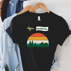 Philadelphia City Scape T-Shirt - Phila Skyline - Home of the Philadelphia Eagles, Go Birds - Brotherly love Unisex Softstyle T-Shirt