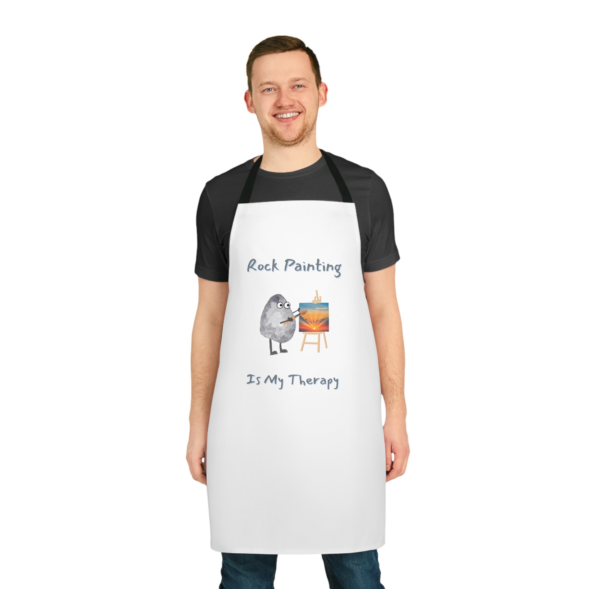 Rock Painting is My Therapy,funny Rock Painting Apron