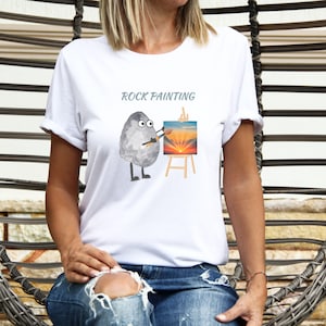 Rock Painting T Shirt, Rock Art Lover&#39;s Shirt: Inspiring Creativity with every Brushstroke  Unisex Jersey Short Sleeve Tee