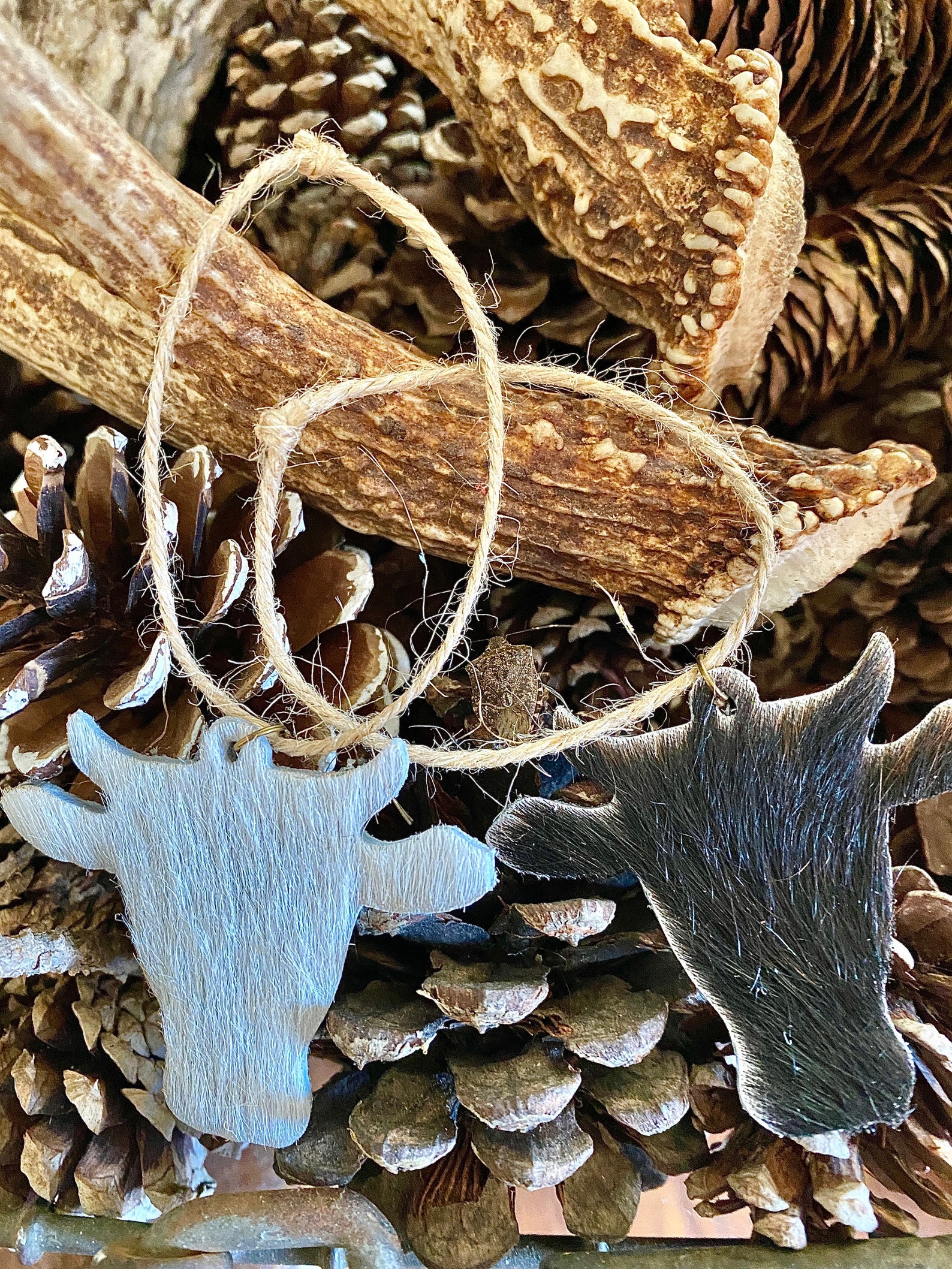 Cowhide Christmas Ornaments 6 Count Western Christmas Decor Etsy