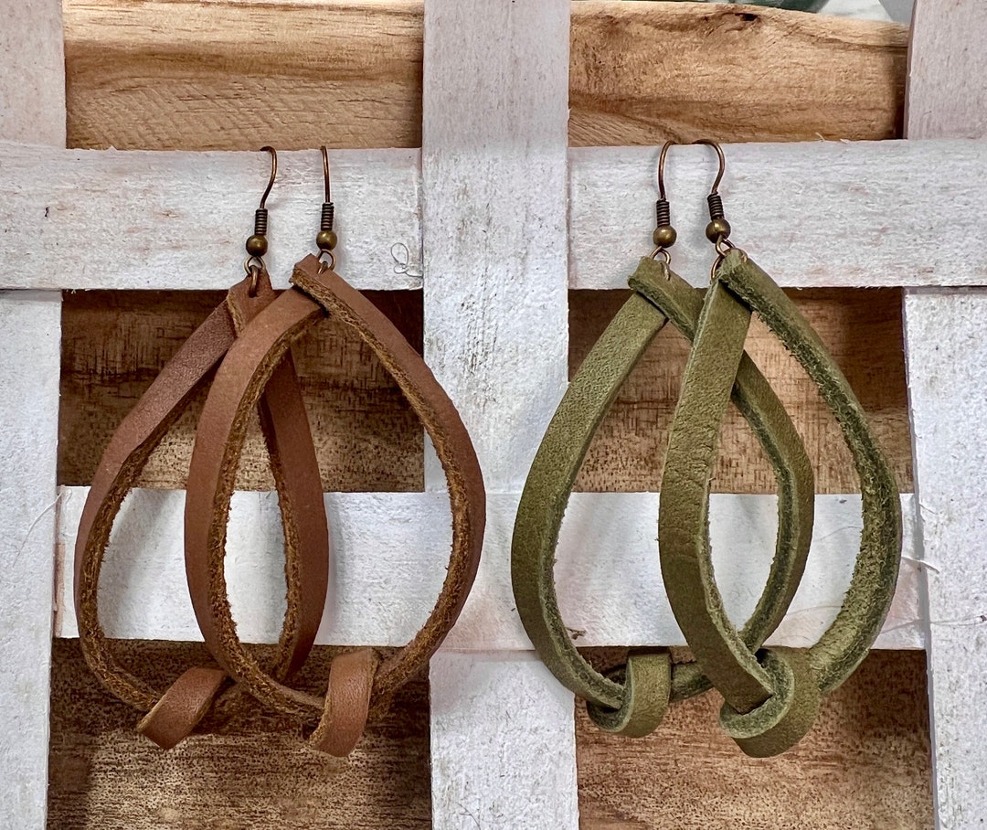 Leather Knot Earrings