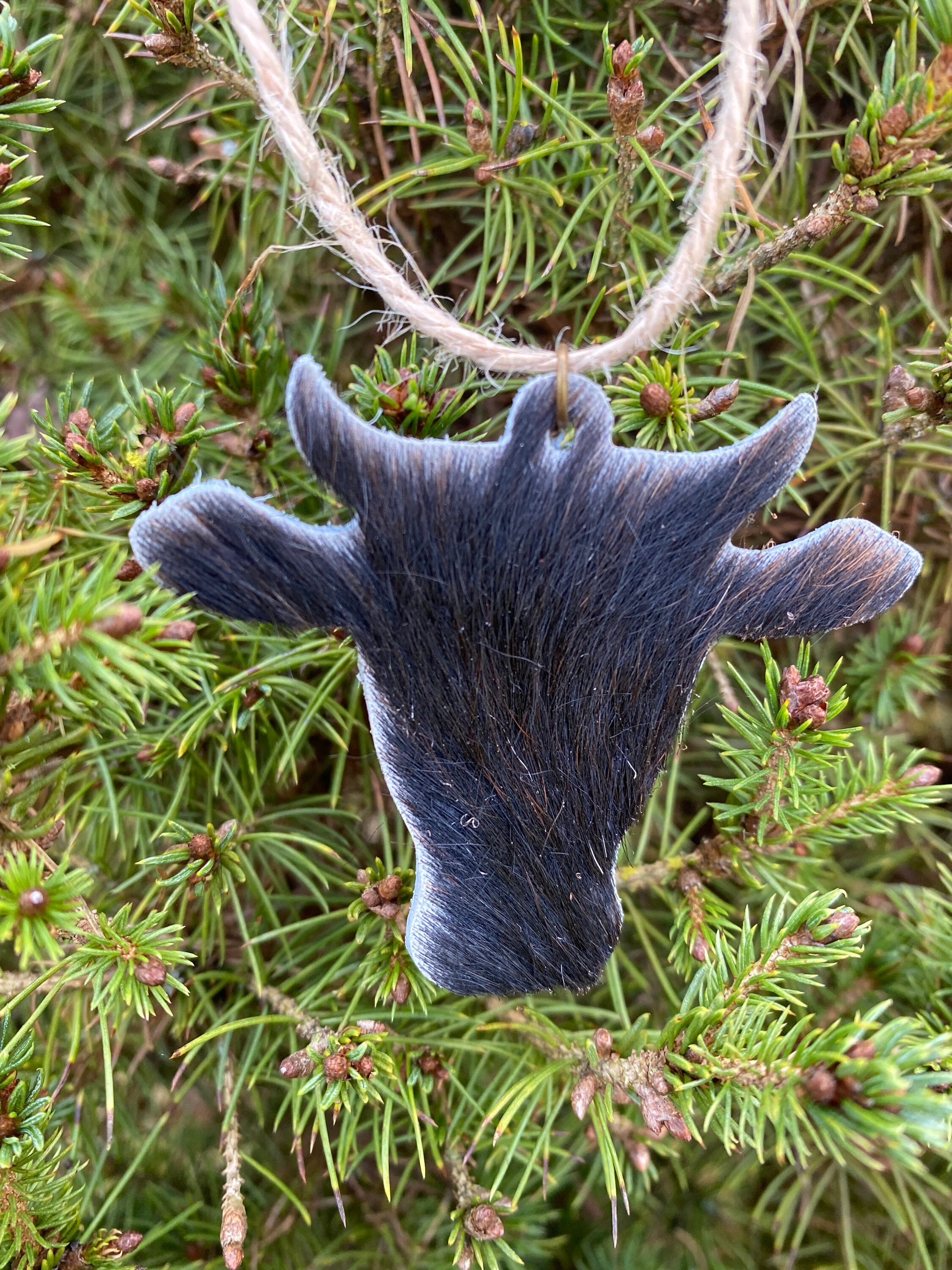 Cowhide Christmas Ornaments 6 Count Western Christmas Decor Etsy