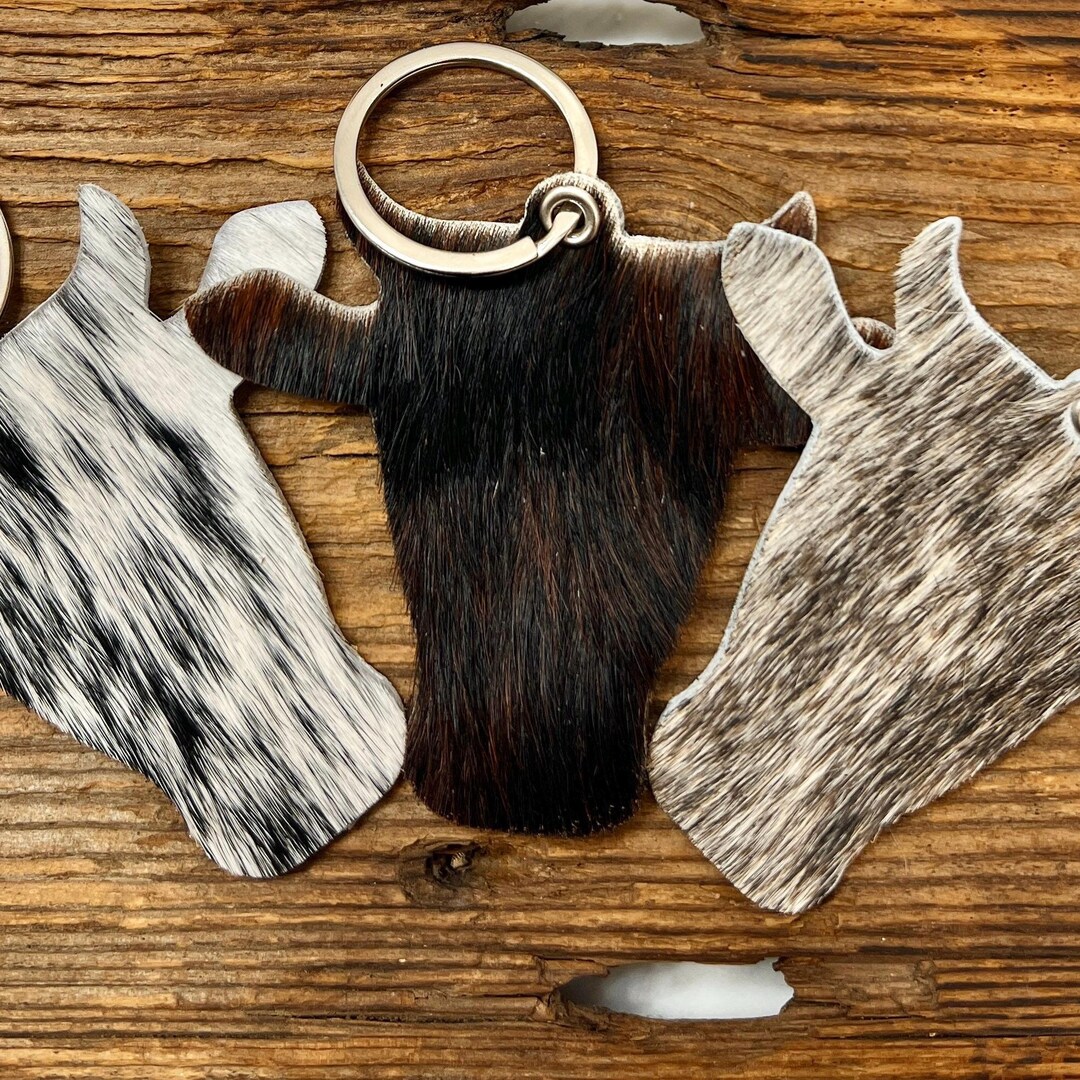 Western Wedding Favor Keychains Bulk, Cowhide Bachelorette Party Gifts ...