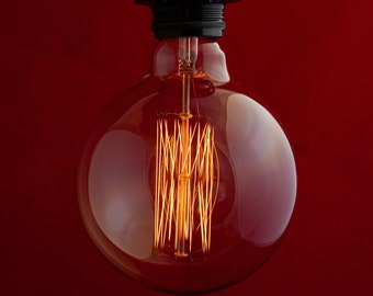Edison Globe Filament Glühbirne Extra Large E27 ES Fassung, 40W 220V G125 Vintage Käfigläufer Dimmbar Retro Leuchte mit Bernstein Glas