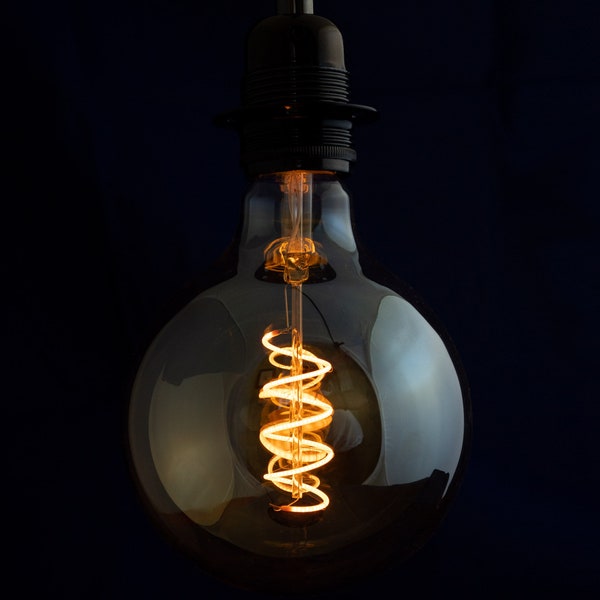 G125 Edison LED Globe Spiral Retro VIntage Filament Edison Light bulb  | Large XL | 4W | ES E27 Screw or B22 Bayonet Fitting | Dimmable