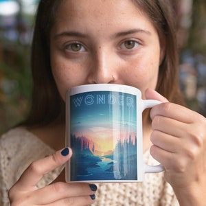 Coffee Mug, Wonder, Graphic, Landscape, Dreamscape, Nature, Mug, Colorful, Tea, Coffee, Gift, Travel