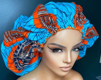Silk African Print Bonnets