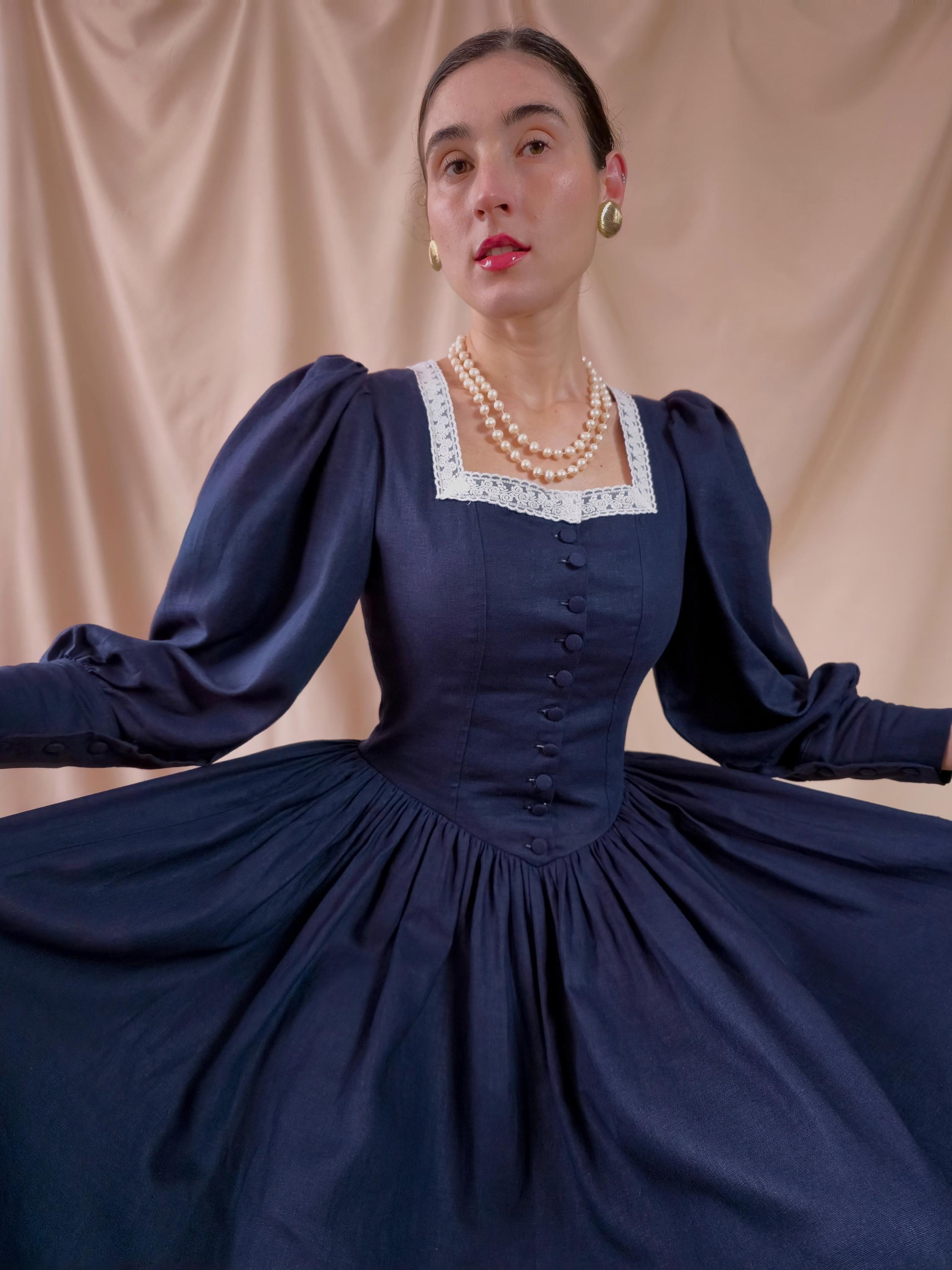 edwardian blue dress Navy Size:Plus 22-24 30-23BFCM2025 Kim Kardashian pairs a navy taffeta and silver