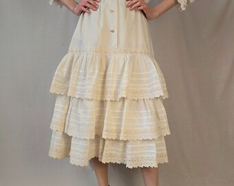 Vintage Petticoat beige Spitze /Viktorianischer Petticoat