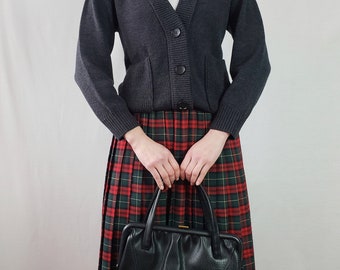 Authentische Burberry-Strickjacke aus Wolle in Grau/Retro-Strickjacke mit Knöpfen Gr. S/Burberry-Pullover als Geschenk für Sie