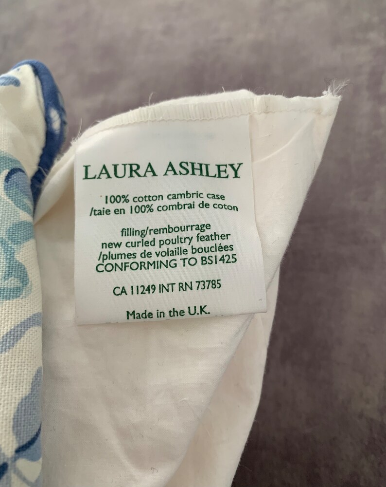 Vtg Laura Ashley Two Pillows Real Feather/laura Ashley Fabric Floral’s ...