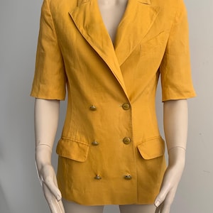 vintage 80s Karl Lagerfeld blazer yellow vintage Karl Lagerfeld 70s vintage couture designer