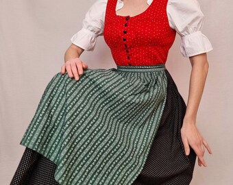 Vintage Austrian dress match with apron/folklore dr dress/Bavarian dress/peasant girl dress/cottage core dress