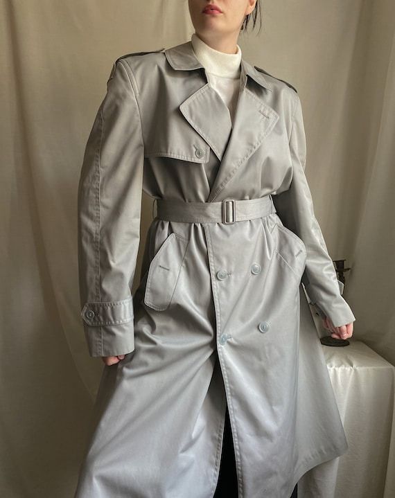 Vintage trench coat oversized unisex gray/unise tr