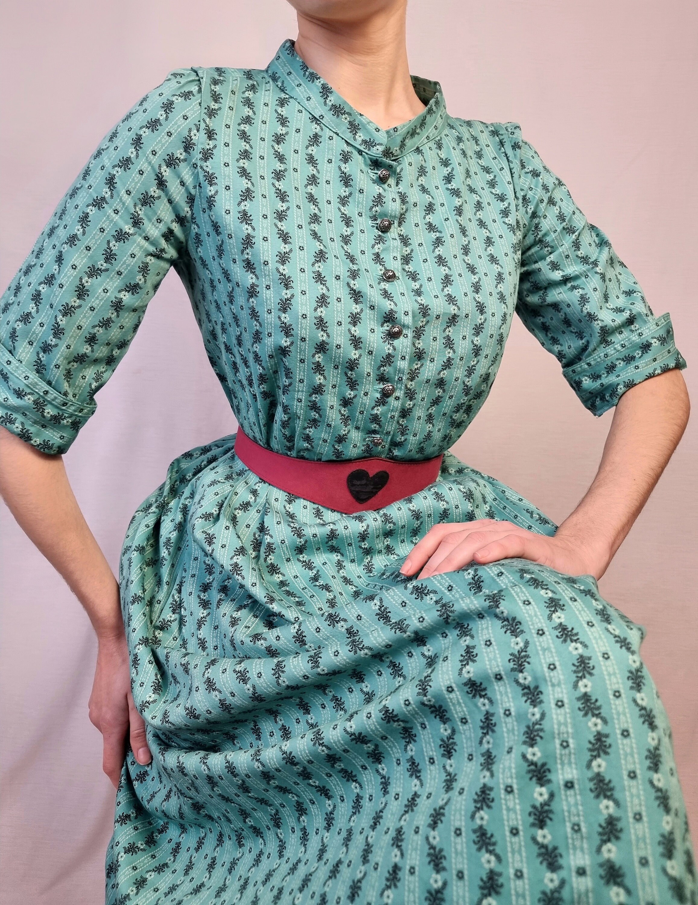 Vestido vintage pequeno vestido plairie com estampa floral