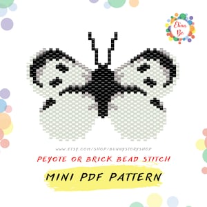 Peyote muster für perlen schmetterling für ohrringe oder brosche, Miyuki rocailles perlen 11/0 - PDF sofort download