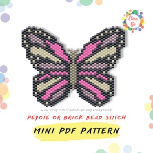 Peyote muster für perlen schmetterling für ohrringe oder brosche, Miyuki rocailles perlen 11/0 - PDF sofort download