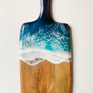 Ocean Cutting Board Beach Decor Charcuterie Board House Warming Gift Engagement Gift Gifts for Her Gifts for Him Blue Christmas Gift