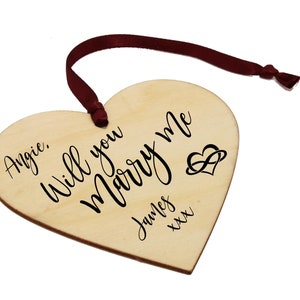 Personalised Wooden Proposal Heart - &#39;will You Marry Me?&#39;