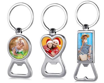 Llavero abrebotellas de metal personalizado con foto - Variedad de estilos