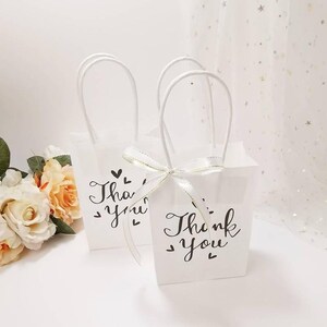 Sacchetto regalo di ringraziamento Kraft, bianco