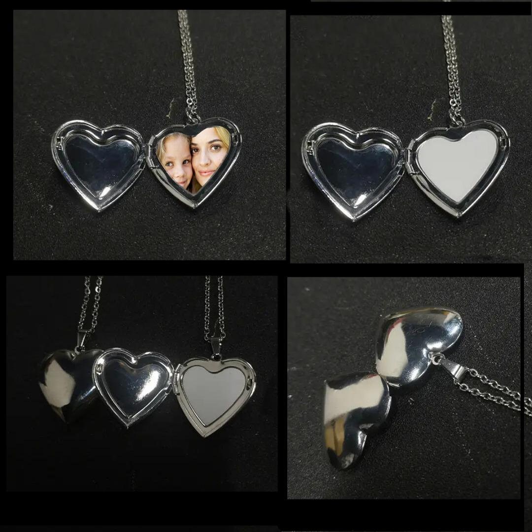 Personalised Silver Heart Photo Locket Necklace Etsy Canada