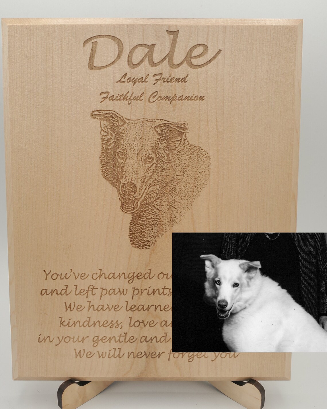 Pet Memorial Wood Remembrance Plaque Photo Laser Engraving Etsy