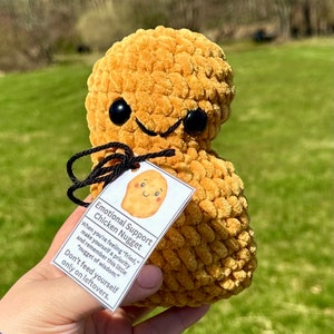 Emotional support chicken nugget, emotional support plush, crochet chicken nugget