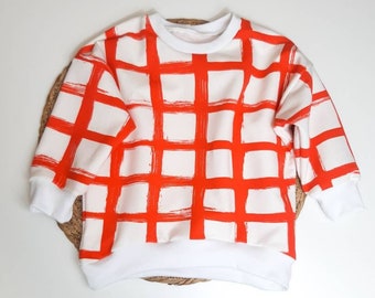 Oversize Sweater "Grid" unisex für Jungs und Mädchen