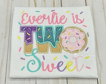 Two Sweet Donut Birthday Shirt, Personalized Second Birthday T-shirt