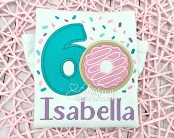 Personalized Donut Birthday Shirt – Embroidered Custom Kids Tee
