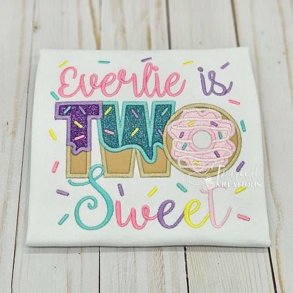 Two Sweet Donut Birthday Shirt, Personalized Second Birthday T-shirt