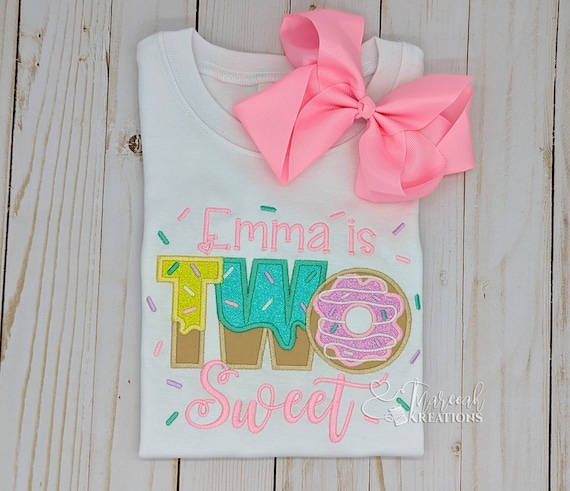 Two Sweet Donut Birthday Shirt: Personalized 2nd Birthday Outfit