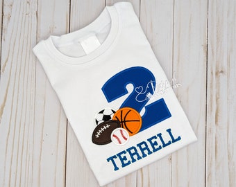 Personalized Sports Birthday Shirt | Numbers 1-9 Kids Tee