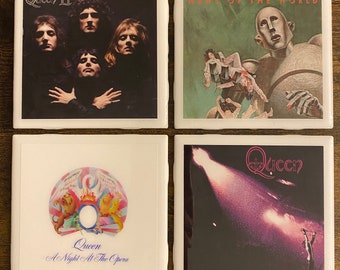 Queen Classic Albums Ceramic Coasters - Set Of 4