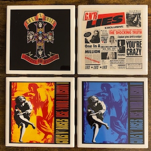 Posavasos de cerámica con álbum clásico de Guns 'N' Roses - Juego de 4