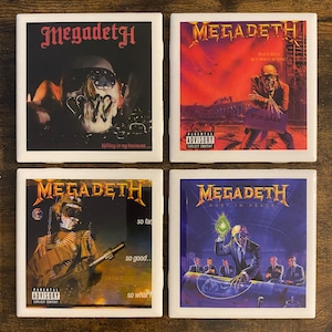 Megadeth Classic Covers Ceramic Coasters - Set Of 4